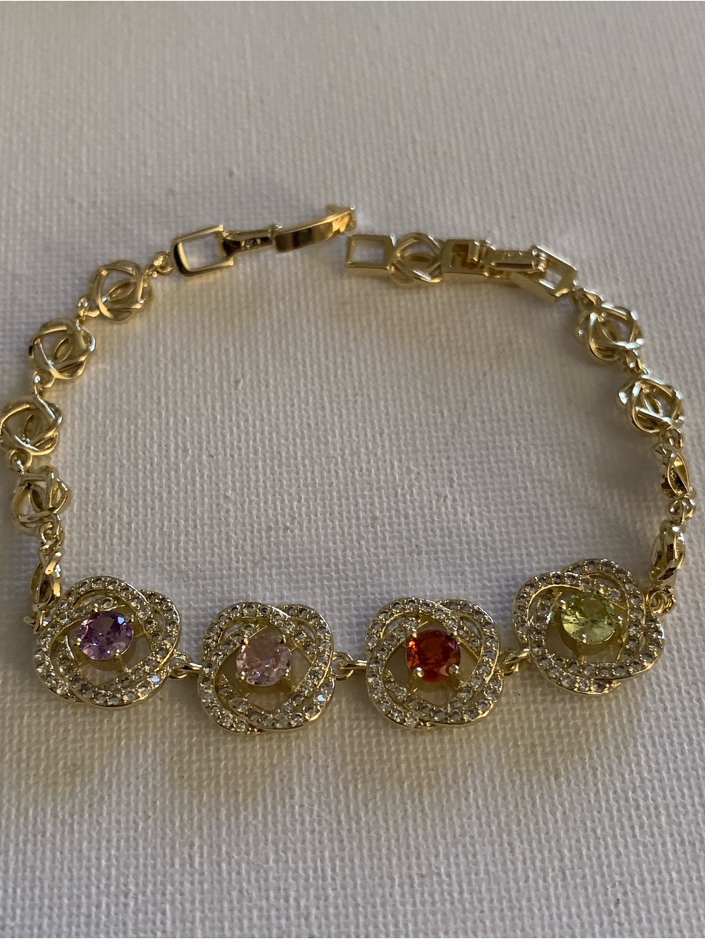 Gold-Tone Multi-Stone Crystal Bracelet